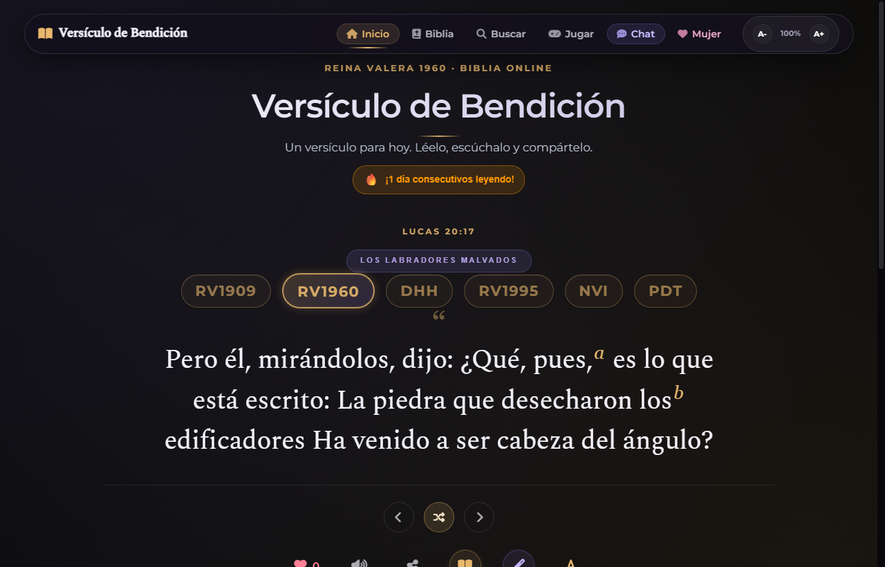 Plataforma Versículo de Bendición